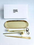 CANDLE CARE SET in gold